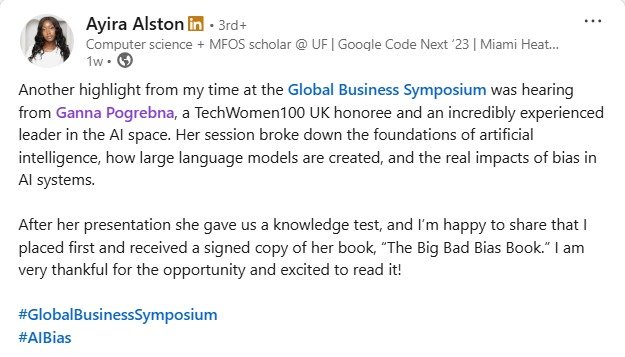 Ayira Alston  LinkedIn Post