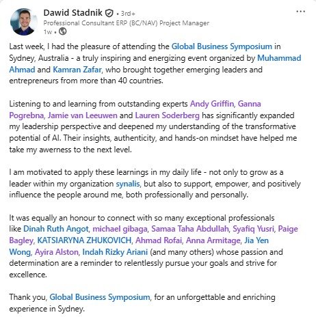 Dawid Stadnik LinkedIn Post